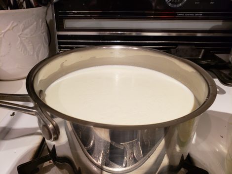 Does a watched pot ever curdle? If you look closely, you can kind of see some curdling cracks forming on the top.